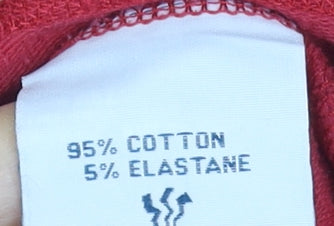 Fat Face Women's Red Cotton Elastane Hooded Sweatshirt Size 14