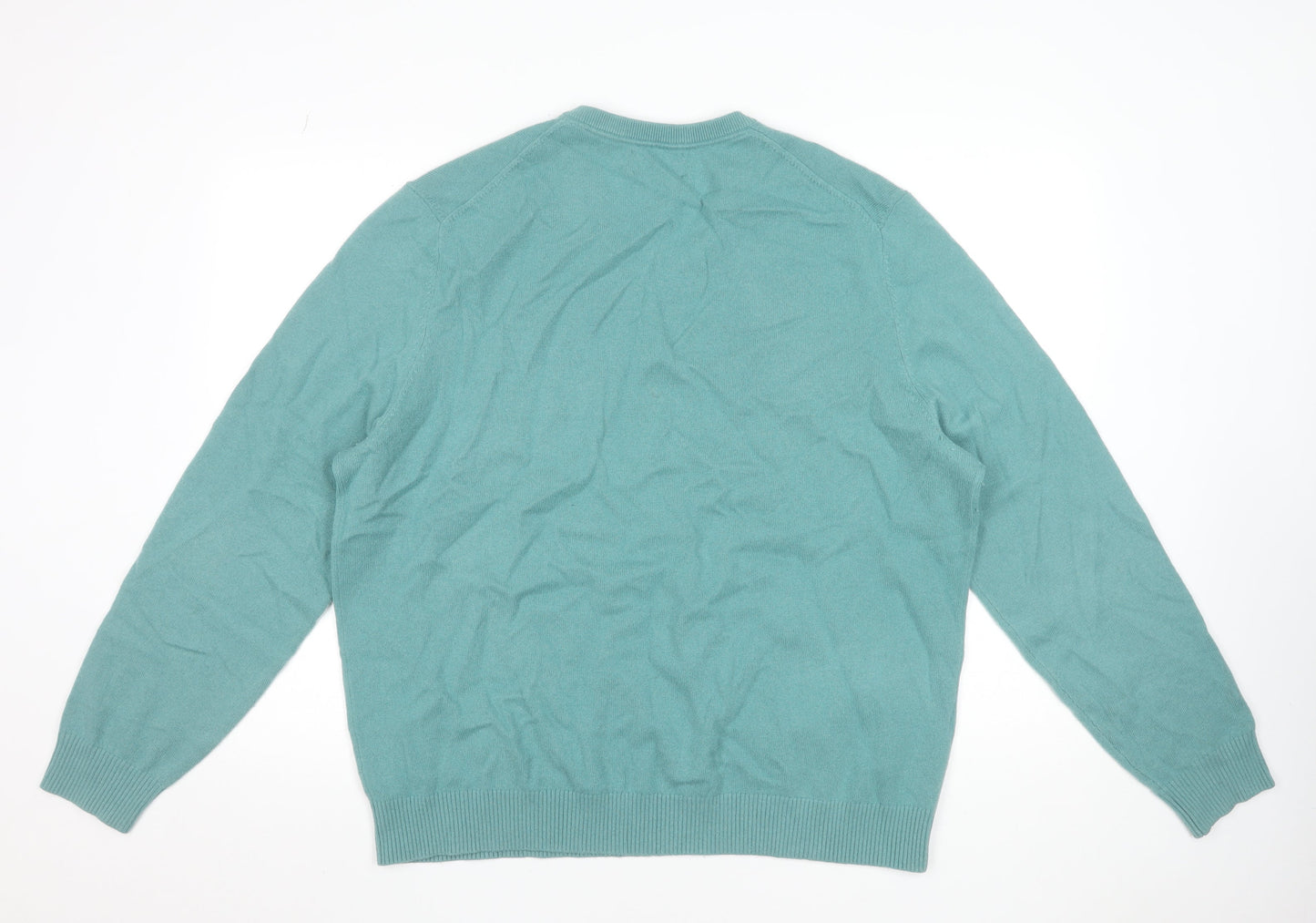 Lands' End Men's Green XL Cashmere V-Neck Jumper