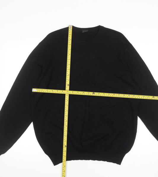 Hugo Boss Men's Black Virgin Wool Crew Neck Jumper Size L