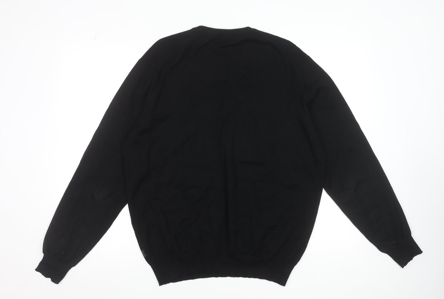 Hugo Boss Men's Black Virgin Wool Crew Neck Jumper Size L