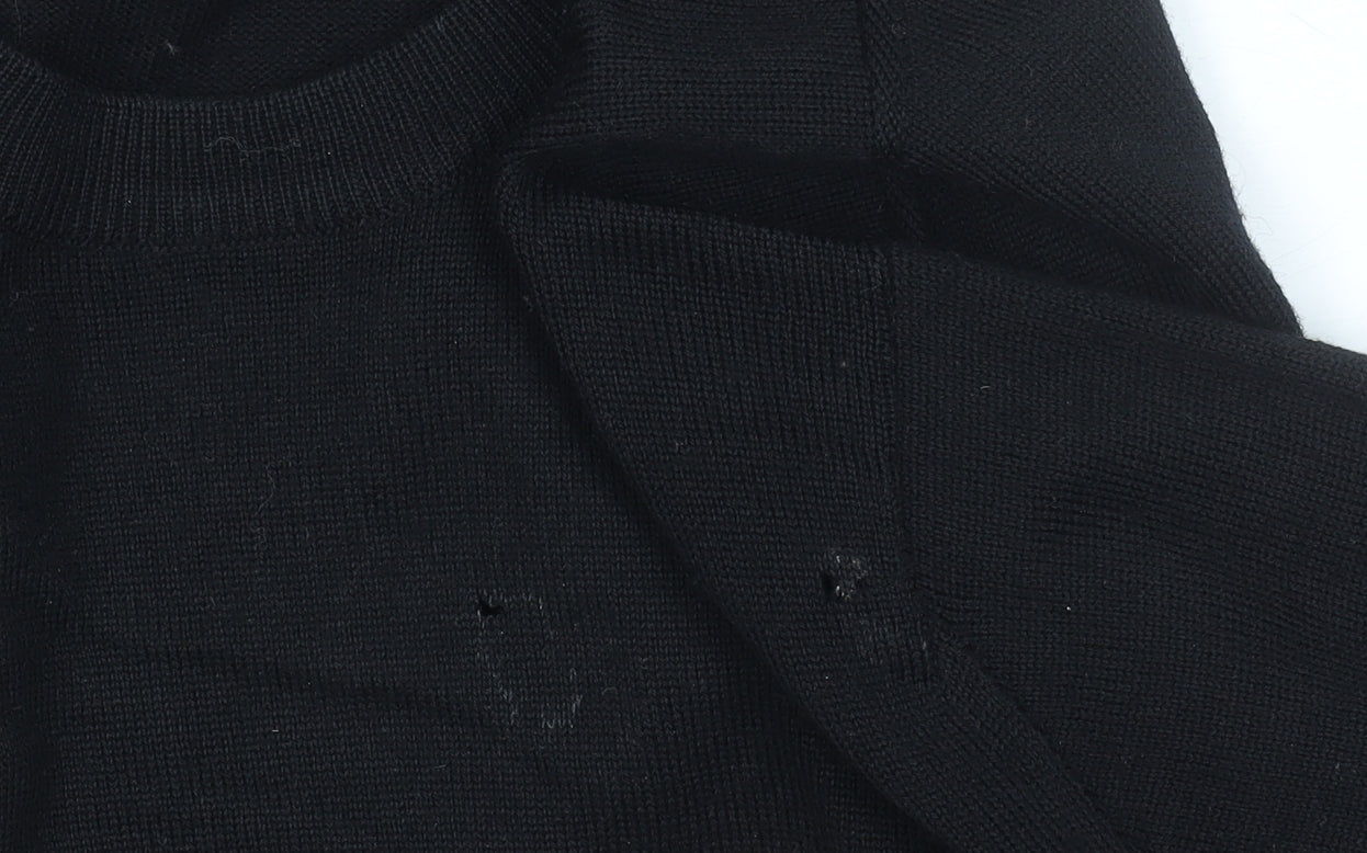 Hugo Boss Men's Black Virgin Wool Crew Neck Jumper Size L