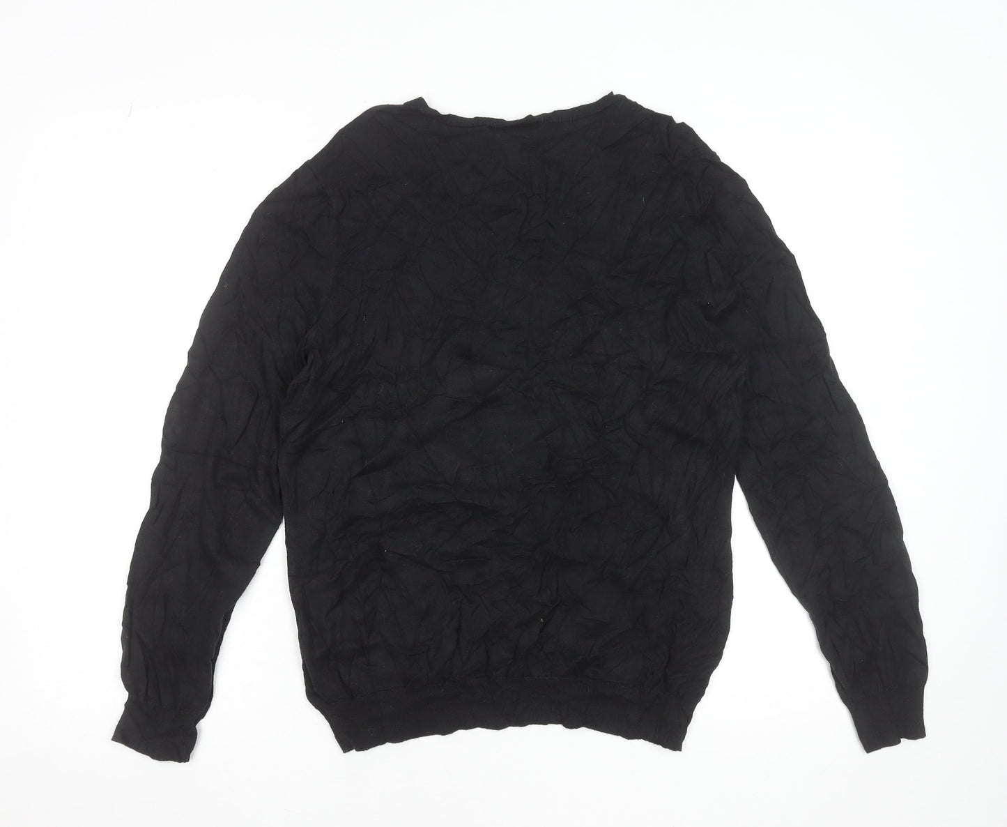 Ralph Lauren Women's Black Silk Blend Henley Jumper XL