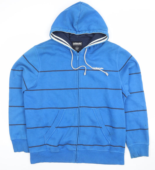 McKenzie Men's Blue Striped Full Zip Hoodie XL