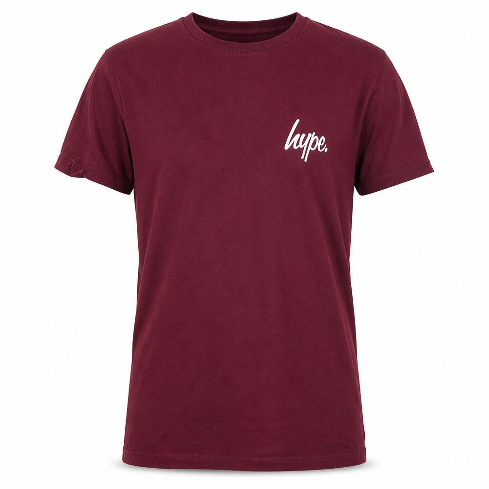 Hype Men’s Burgundy Short Sleeve Cotton Crew Neck T-Shirt Size S