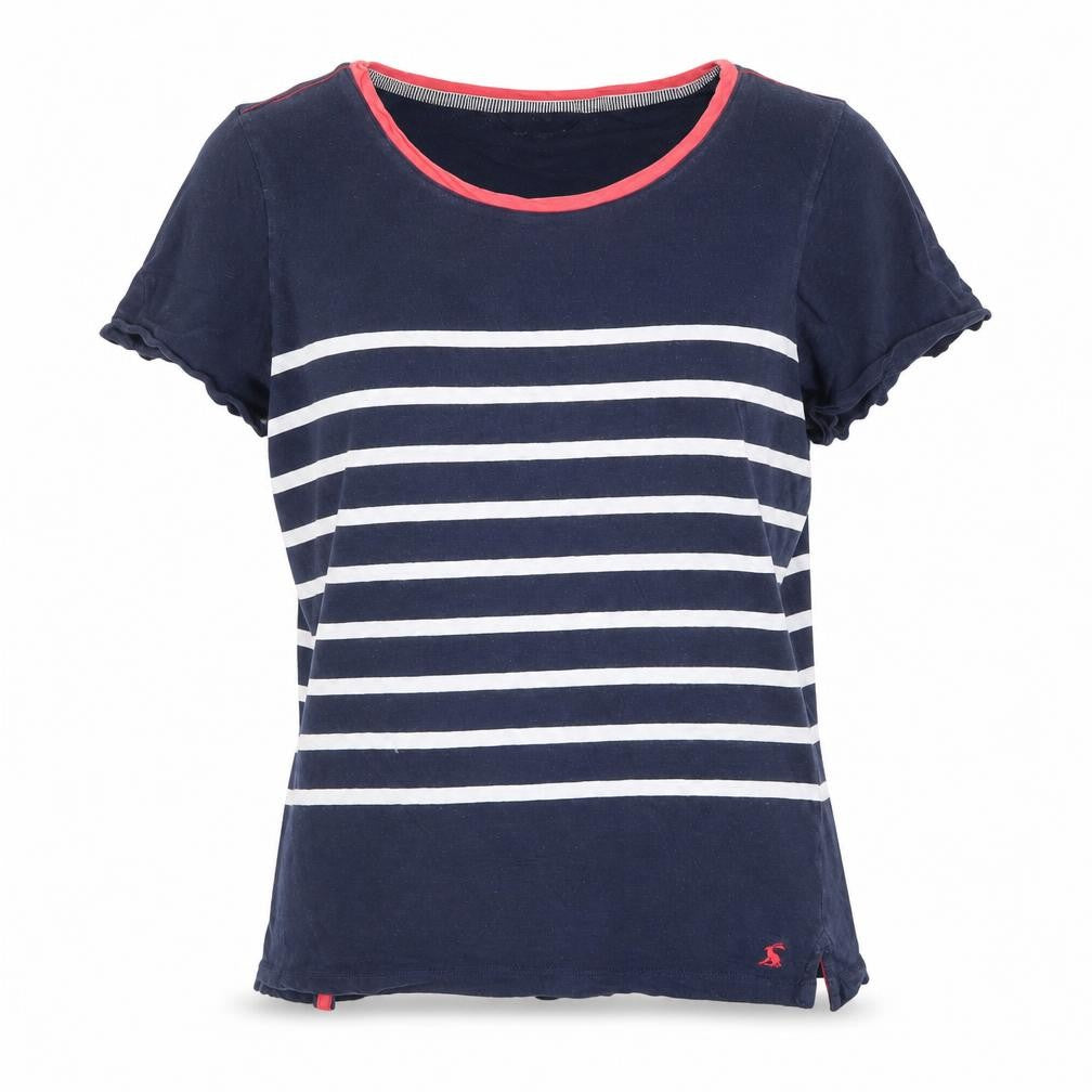 Womens UK Size 10 Joules Blue 100% Cotton T-Shirt