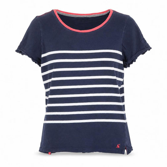 Womens UK Size 10 Joules Blue 100% Cotton T-Shirt