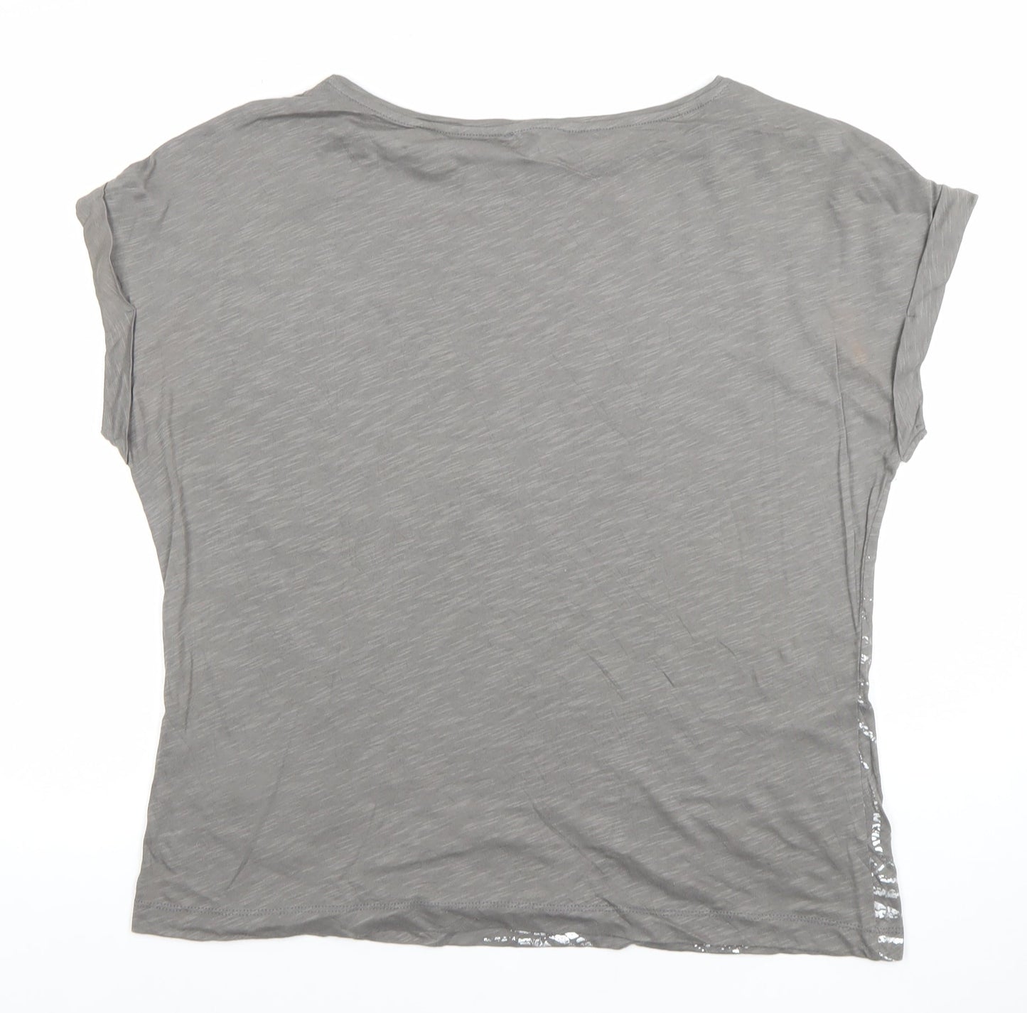 Phase Eight Womens Grey Sequin Leaf T-Shirt Size 14