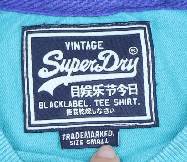 Superdry Men’s Blue Small Crew Neck Graphic Print T-Shirt