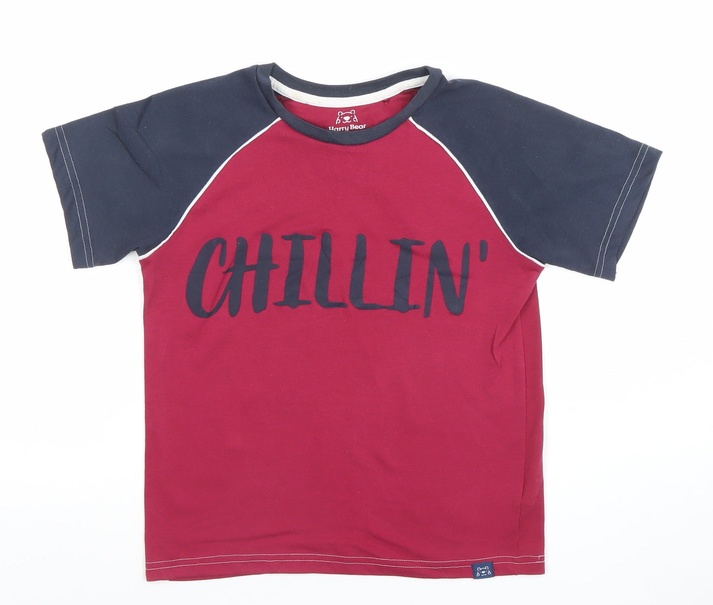 Harry Bear Boys Red Chillin' Graphic Short Sleeve T-Shirt 10-11 Years
