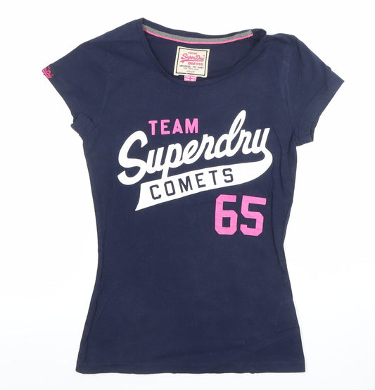 Superdry Women's Blue Small Crew Neck T-Shirt