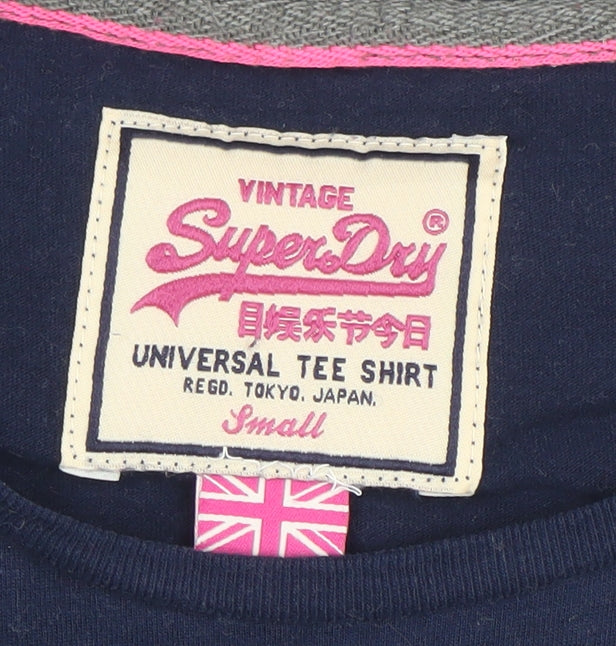 Superdry Women's Blue Small Crew Neck T-Shirt