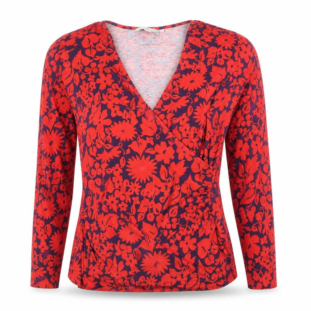 Womens UK Size 10 Boden Red Viscose Blend Blouse