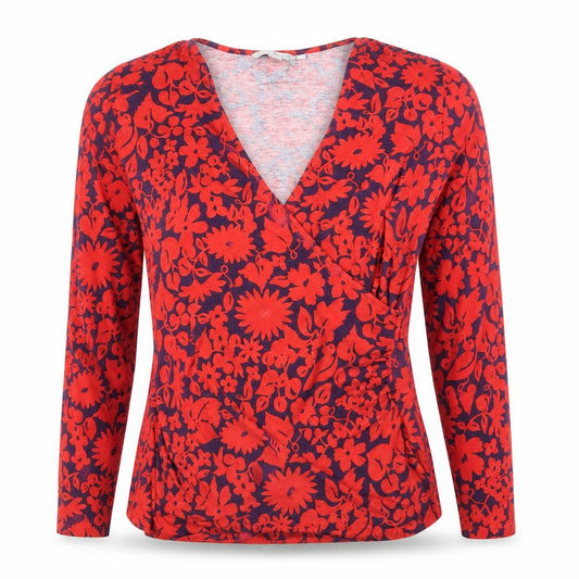 Womens UK Size 10 Boden Red Viscose Blend Blouse