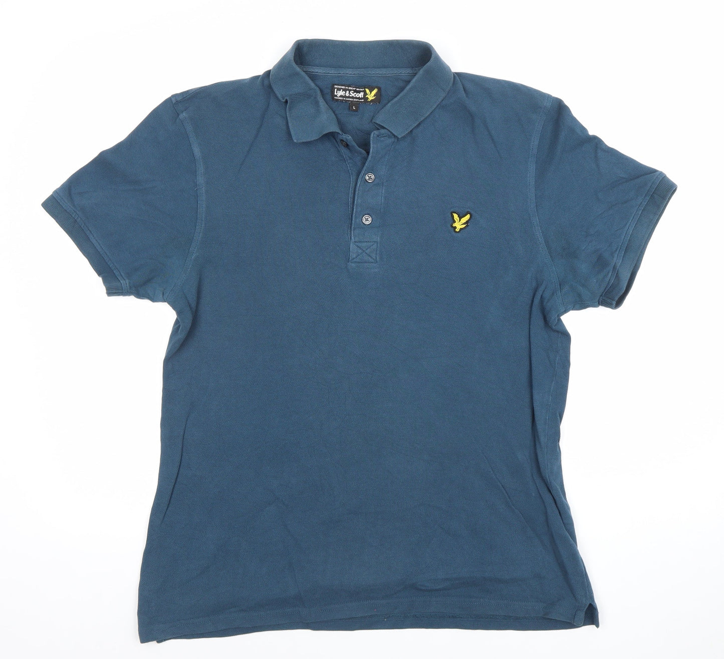 Lyle & Scott Men's Blue Cotton Polo Shirt Size L Classic Fit