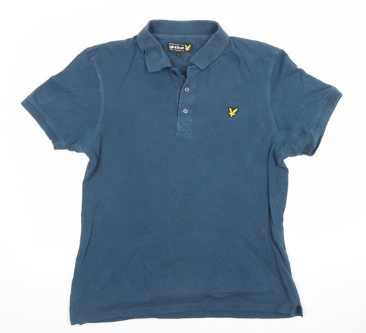 Lyle & Scott Men's Blue Cotton Polo Shirt Size L Classic Fit