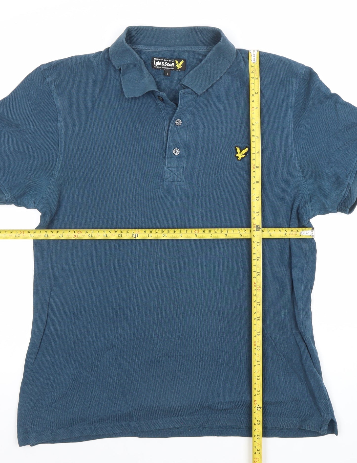 Lyle & Scott Men's Blue Cotton Polo Shirt Size L Classic Fit