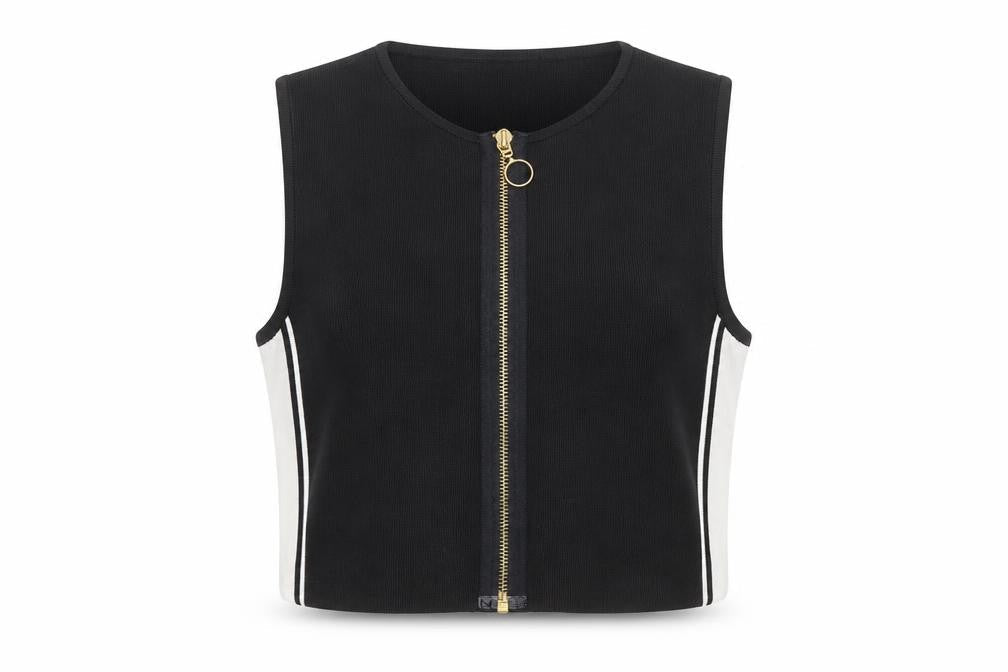 River Island Women's Black Cropped Zip Tank Top Size 12