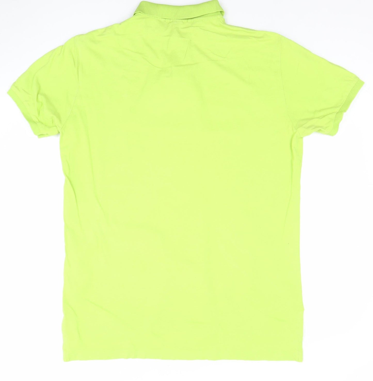 Ralph Lauren Men's Green Cotton Short Sleeve Polo Shirt L