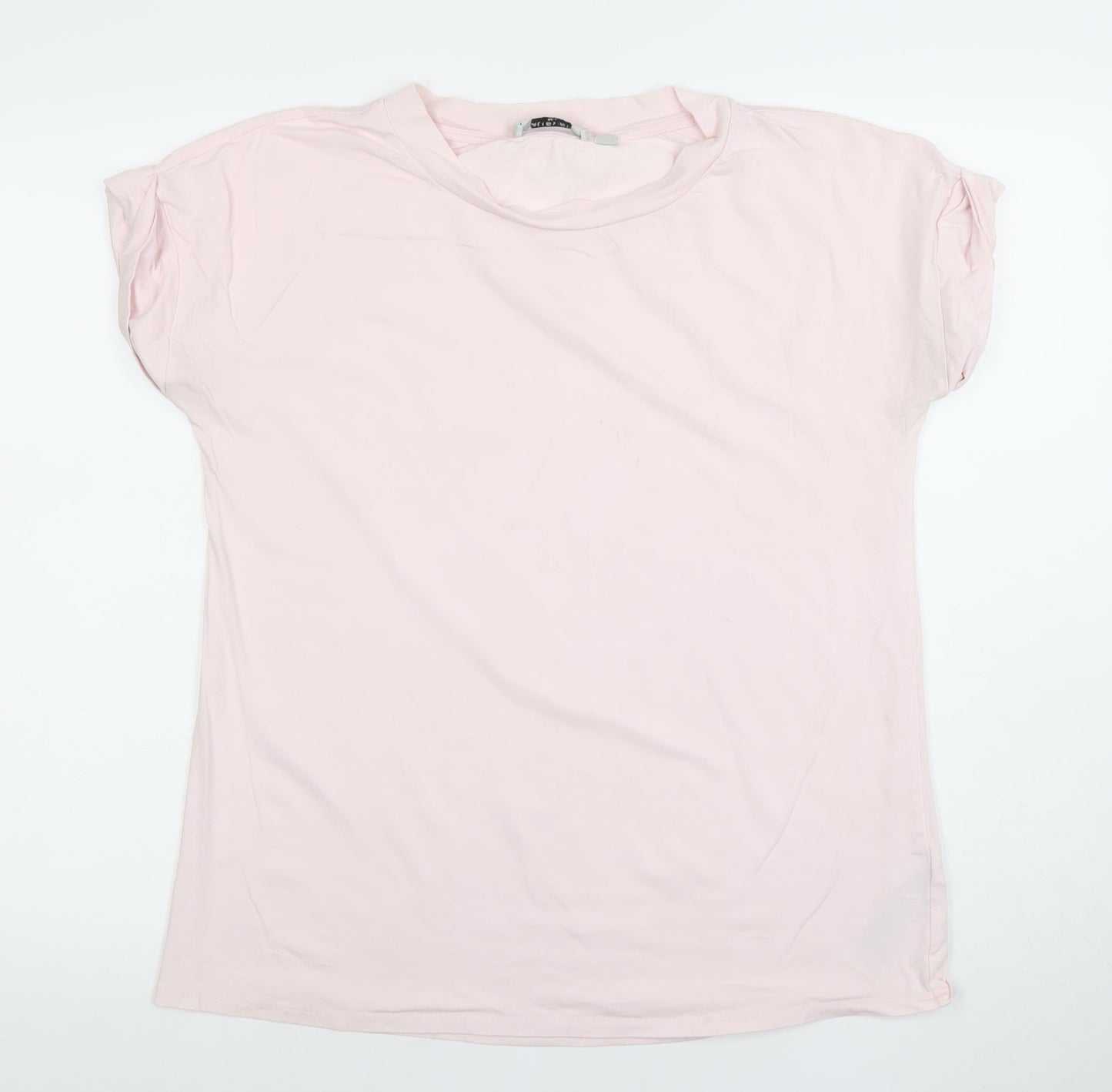 AllSaints Women’s Pink Cotton Modal Crew Neck Relaxed T-Shirt M