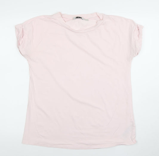 AllSaints Women’s Pink Cotton Modal Crew Neck Relaxed T-Shirt M