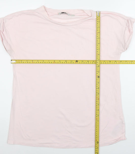 AllSaints Women’s Pink Cotton Modal Crew Neck Relaxed T-Shirt M