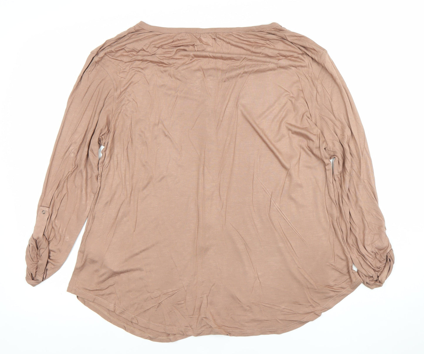 Gap Women's Brown Modal Long Sleeve Button-Up Top Size L