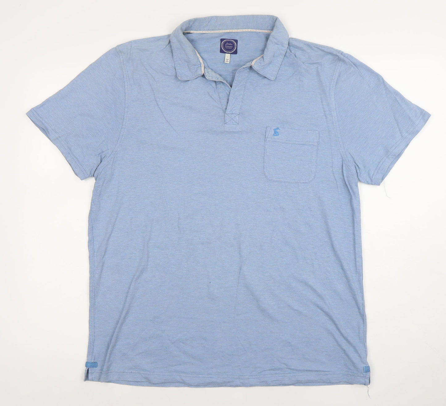 Joules Men's Blue Cotton Polo Shirt Size L Short Sleeve Casual