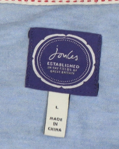 Joules Men's Blue Cotton Polo Shirt Size L Short Sleeve Casual