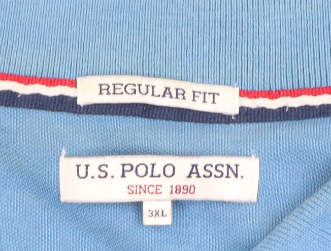 U.S. Polo Assn. Men's Blue Regular Fit 3XL Cotton Polo Shirt