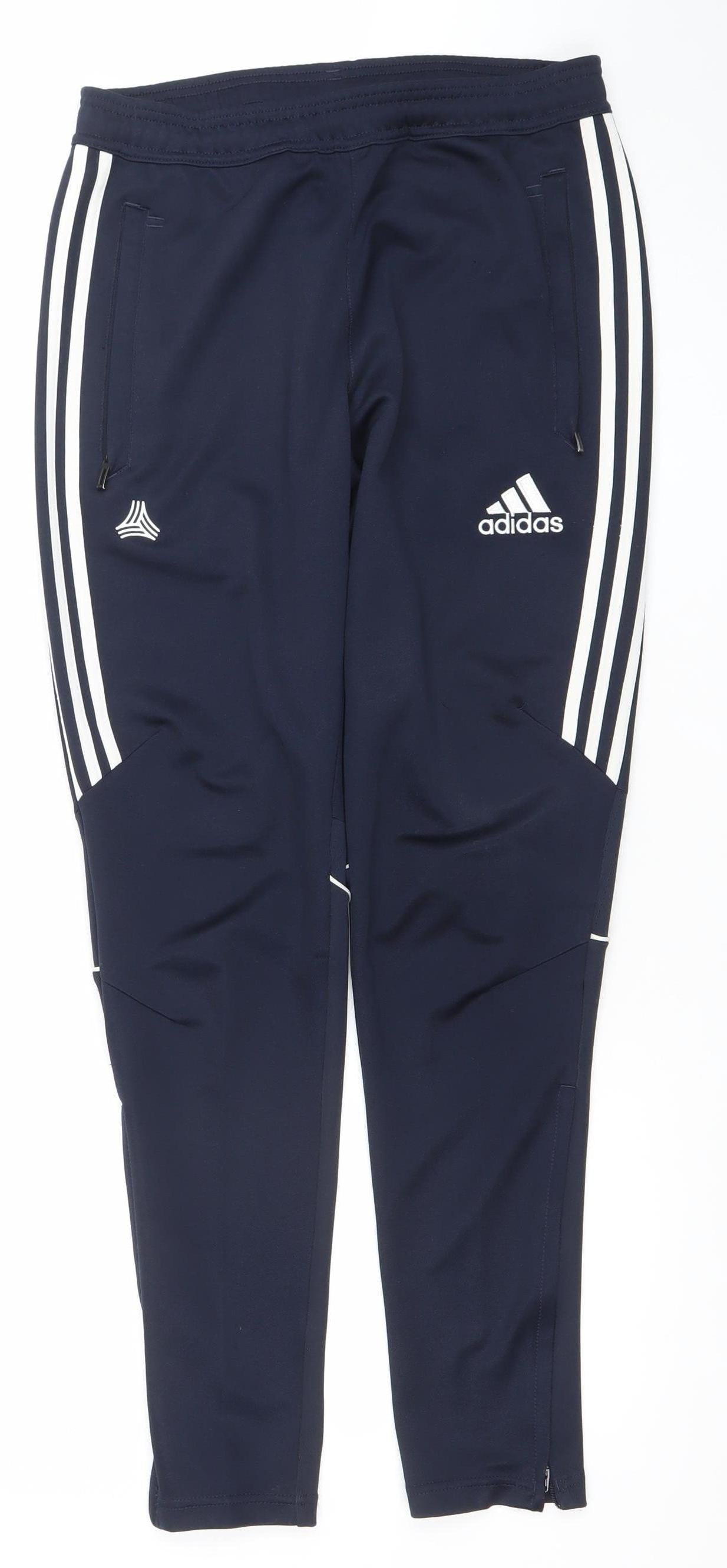 Adidas Men Blue Climalite Track Pants L Slim Fit Tapered Activewear