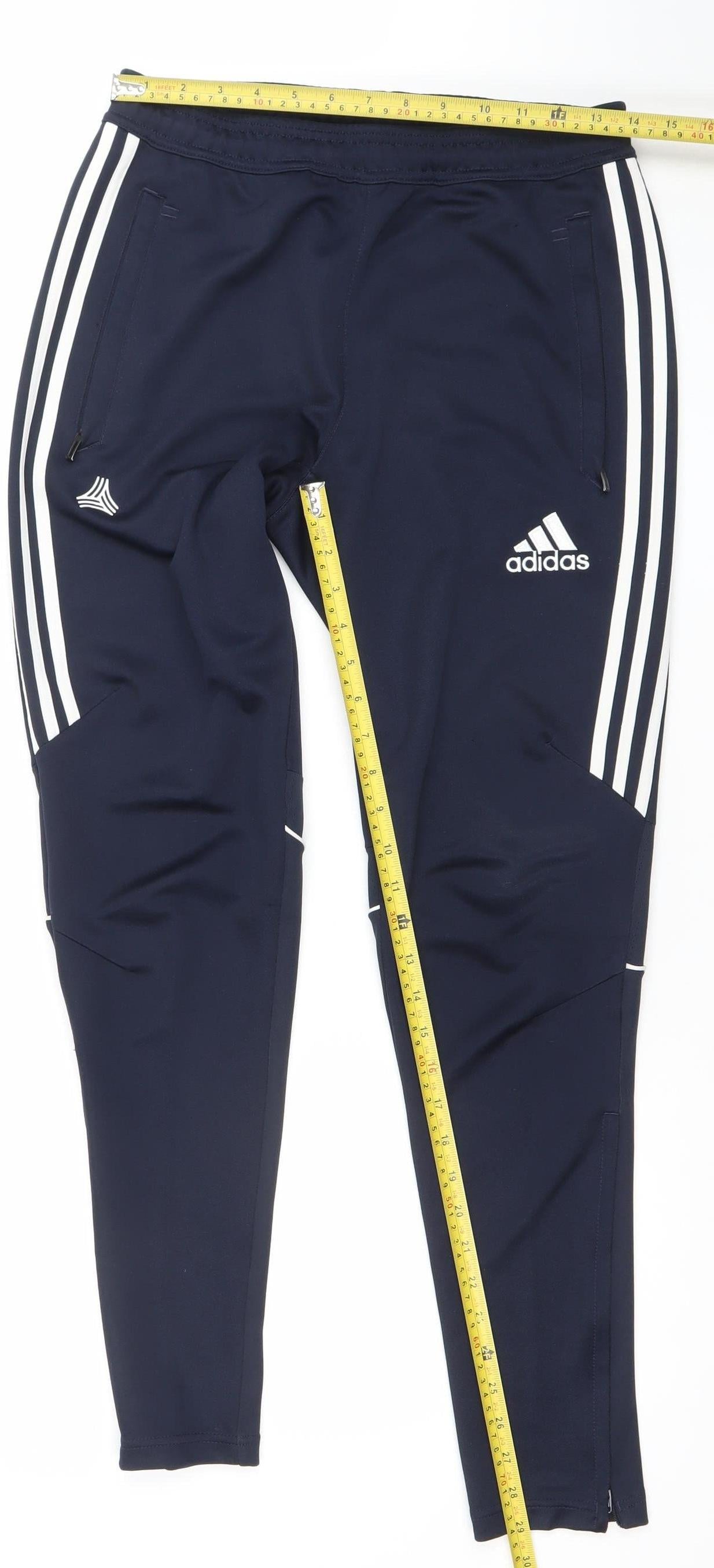 Adidas Men Blue Climalite Track Pants L Slim Fit Tapered Activewear