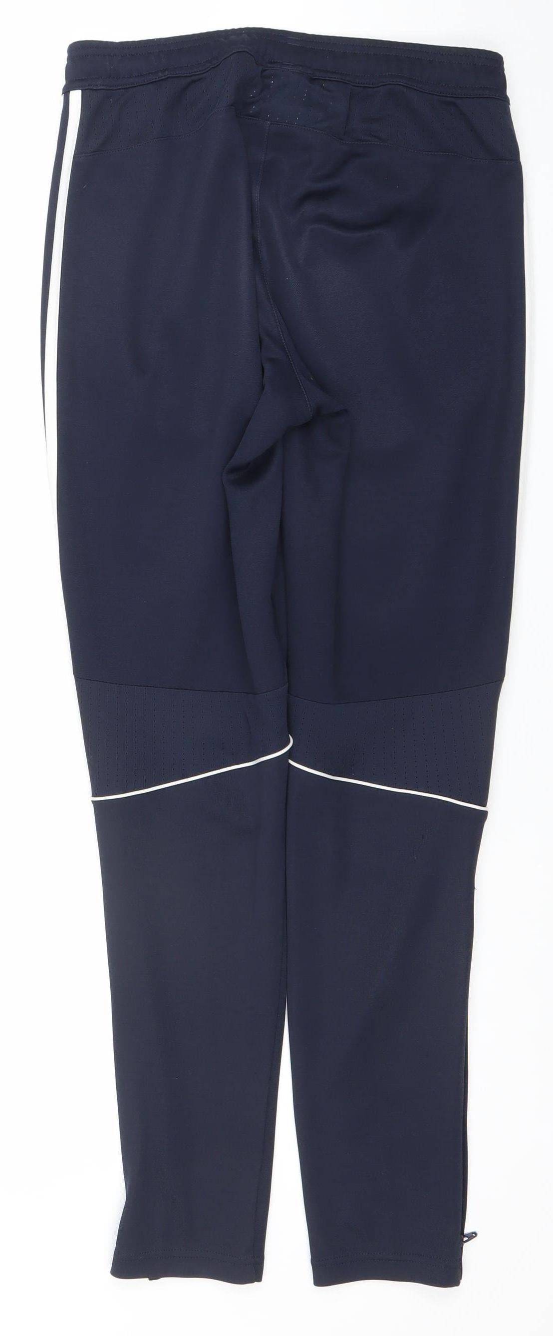 Adidas Men Blue Climalite Track Pants L Slim Fit Tapered Activewear