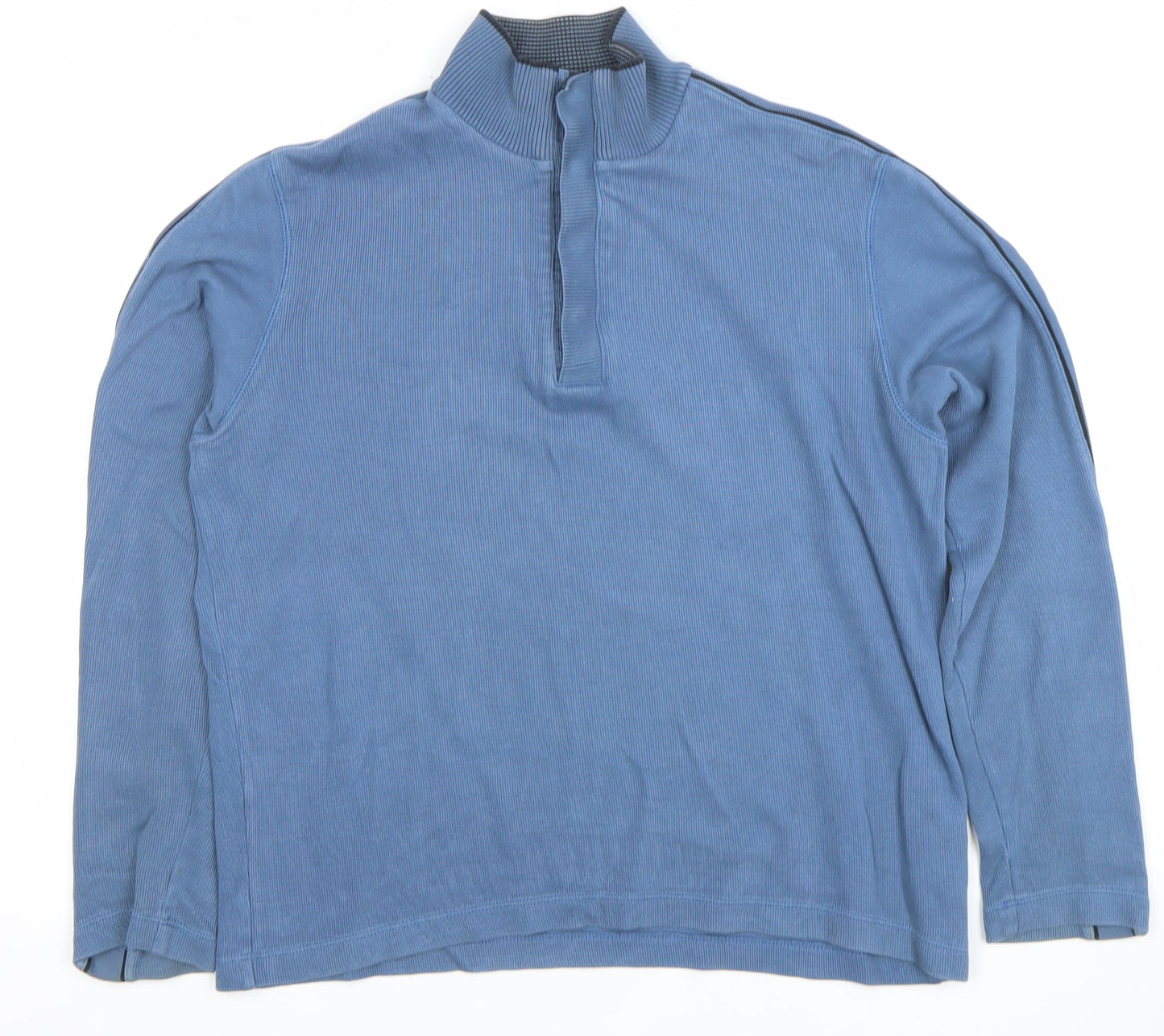 Hugo Boss Men's Blue Regular Fit Long Sleeve 1/4 Zip Polo Shirt M