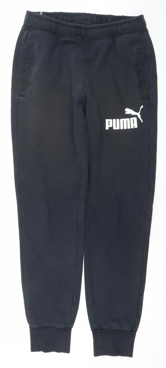 Puma Men's Black Jogger Sweatpants Size S Regular Fit Tapered Fleece