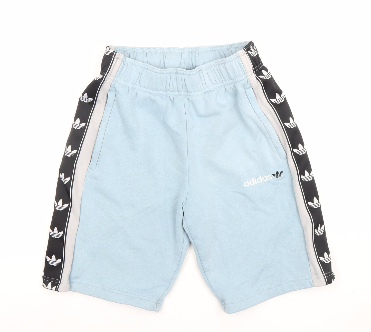 Adidas Boys Blue 13-14 Years Athletic Shorts Cotton Blend