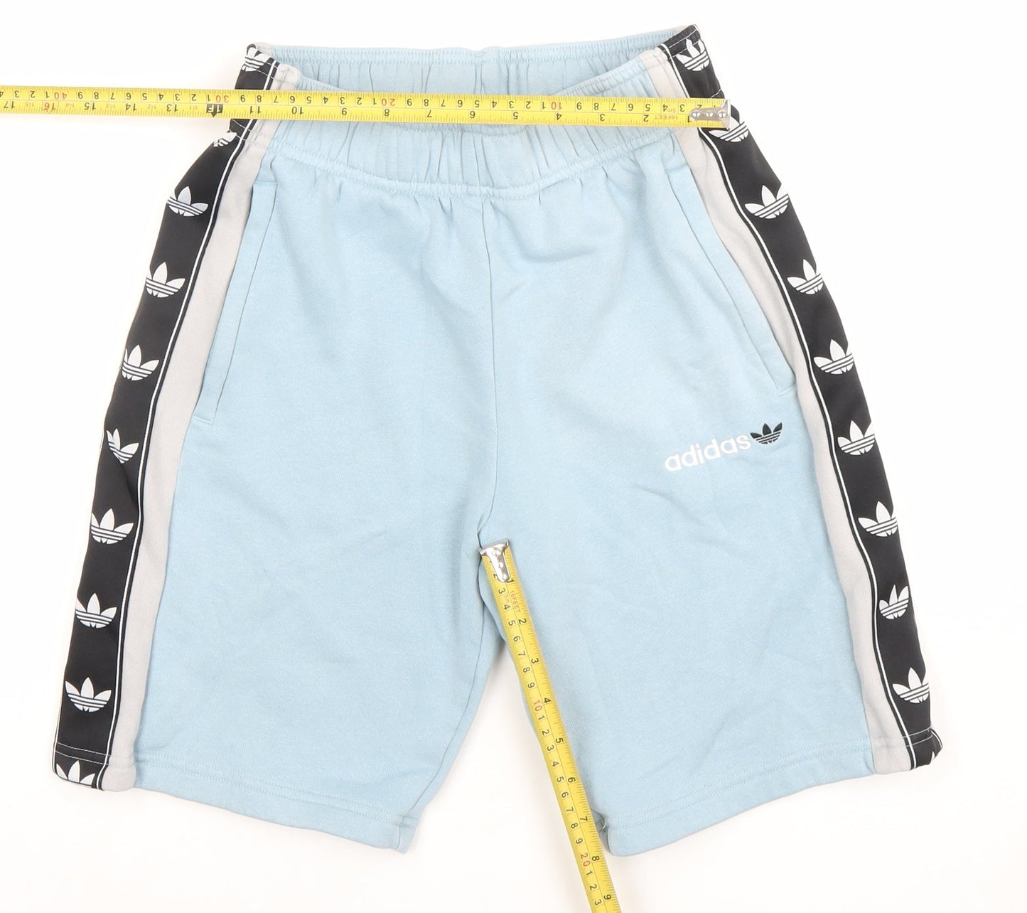 Adidas Boys Blue 13-14 Years Athletic Shorts Cotton Blend