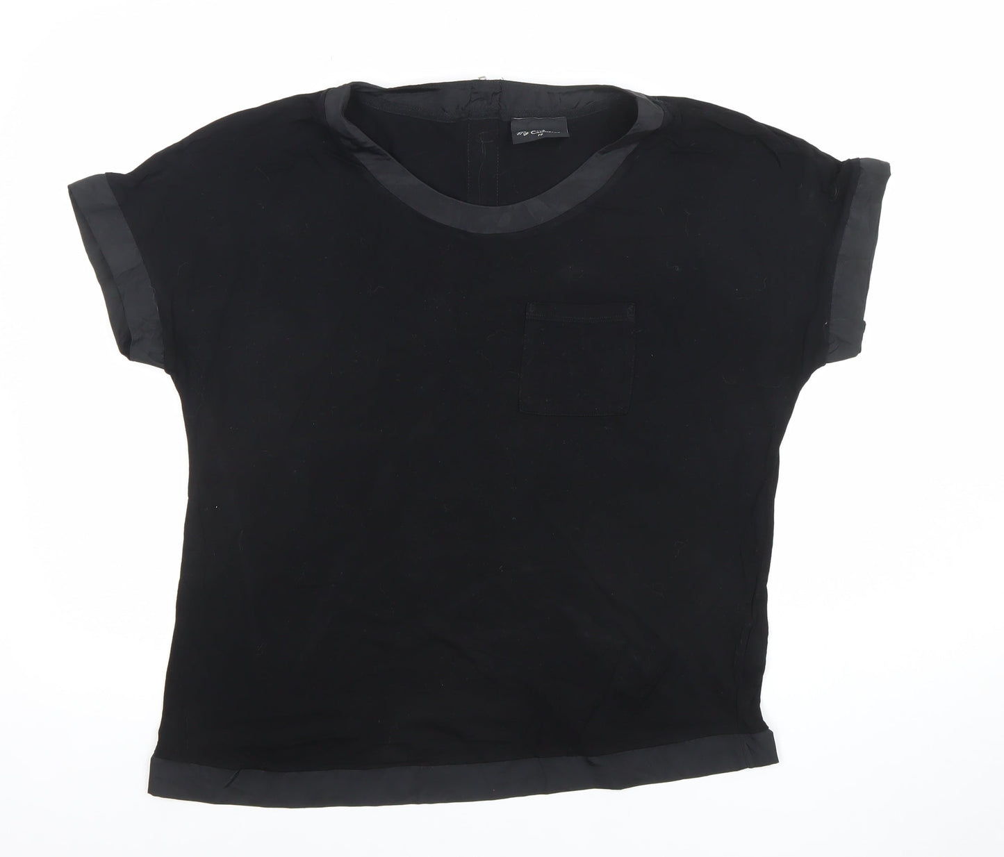 Next Women’s Black Short Sleeve Woven Blouse Size 14