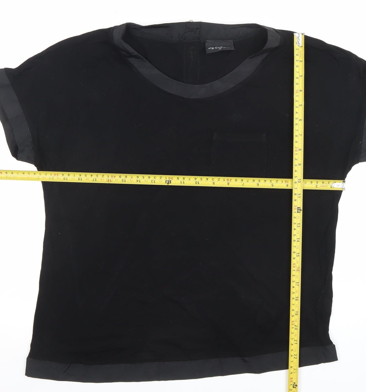 Next Women’s Black Short Sleeve Woven Blouse Size 14
