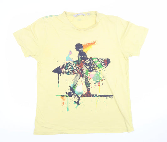 Fat Face Men's Yellow Graphic Surf T-Shirt Size M