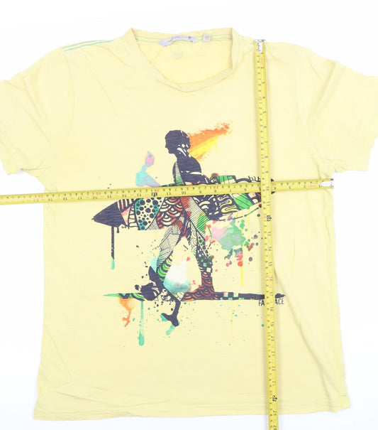 Fat Face Men's Yellow Graphic Surf T-Shirt Size M