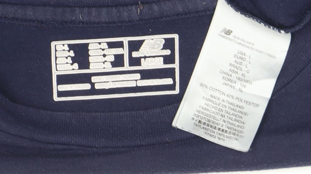 New Balance Men's Blue Large Crew Neck Sports T-Shirt