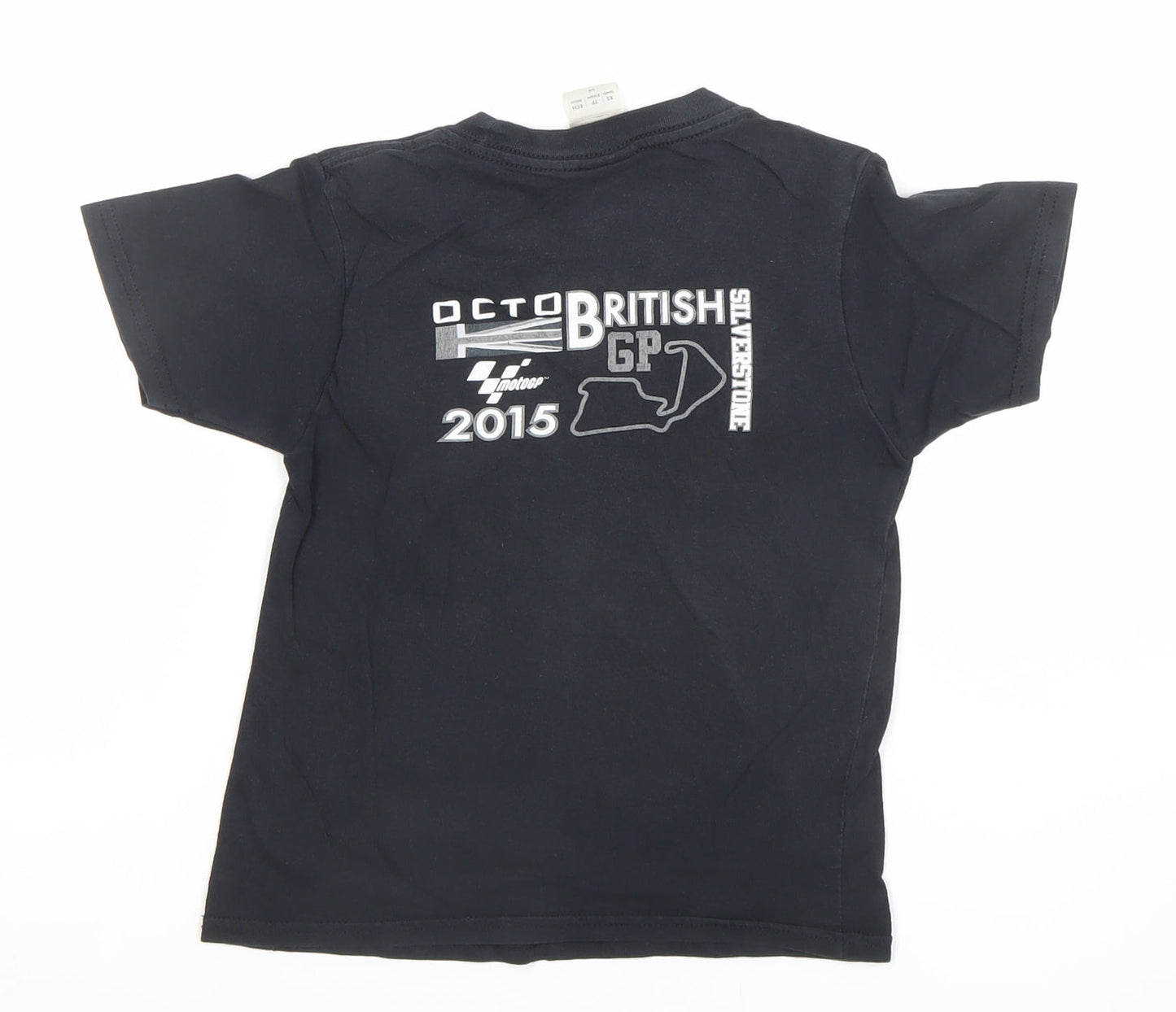Gildan Boys Black British GP 2015 MotoGP Racing Graphic T-Shirt XS