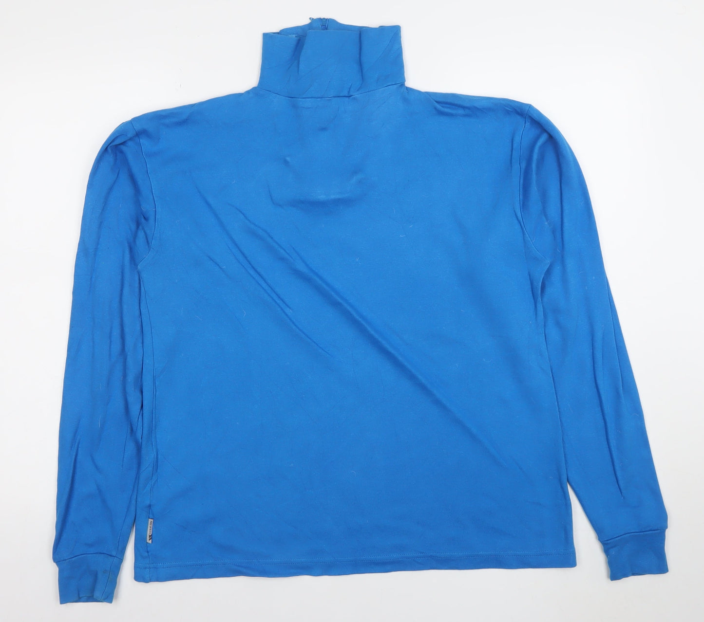 Trespass Men's Blue High Neck Full Zip Cotton Sweatshirt Size L