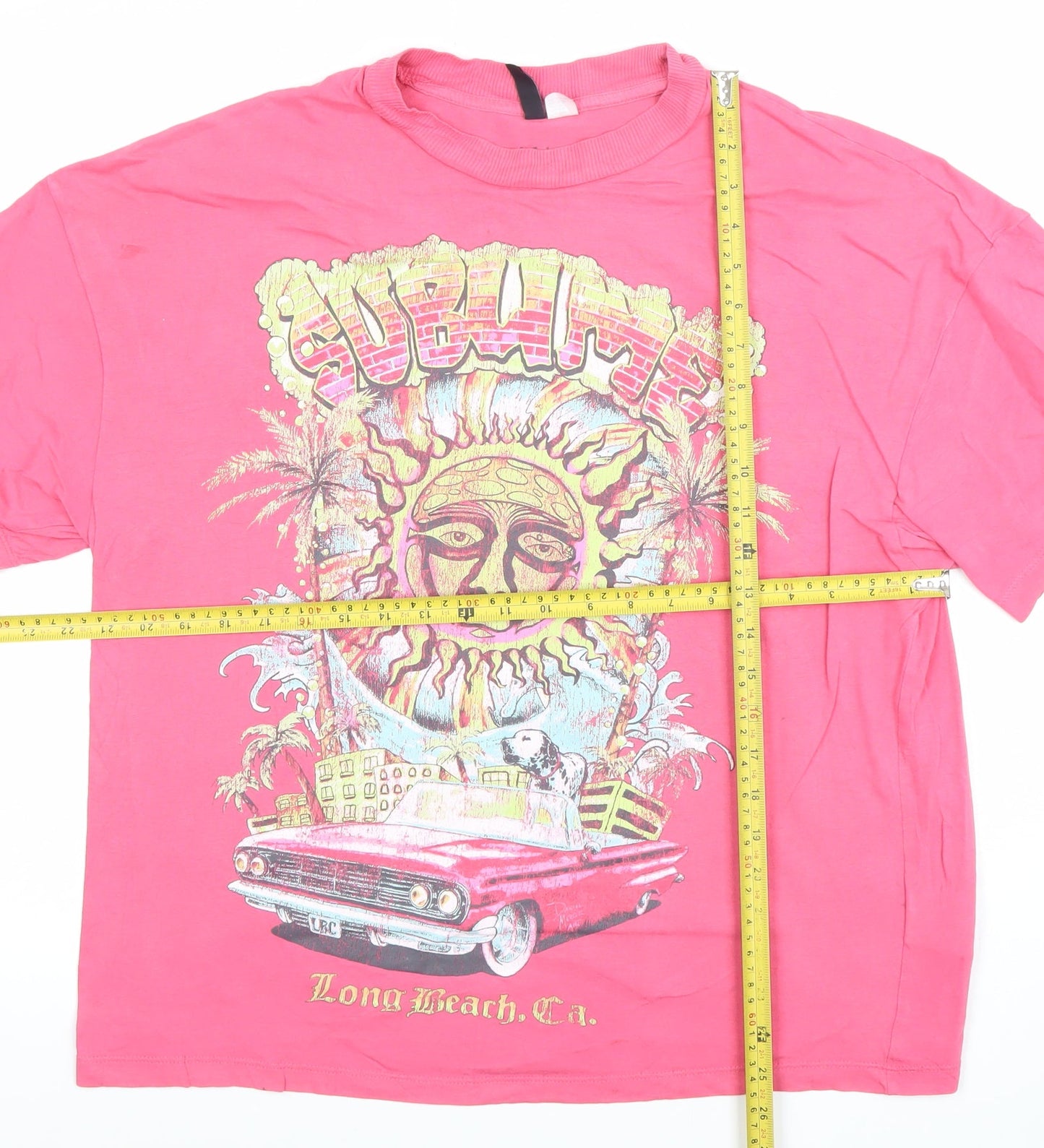 H&M Divided Men's Pink Graphic Short Sleeve Crew Neck T-Shirt XS