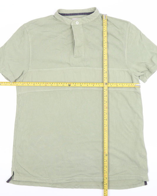 White Stuff Men's Green Cotton Short Sleeve Polo Shirt Size M