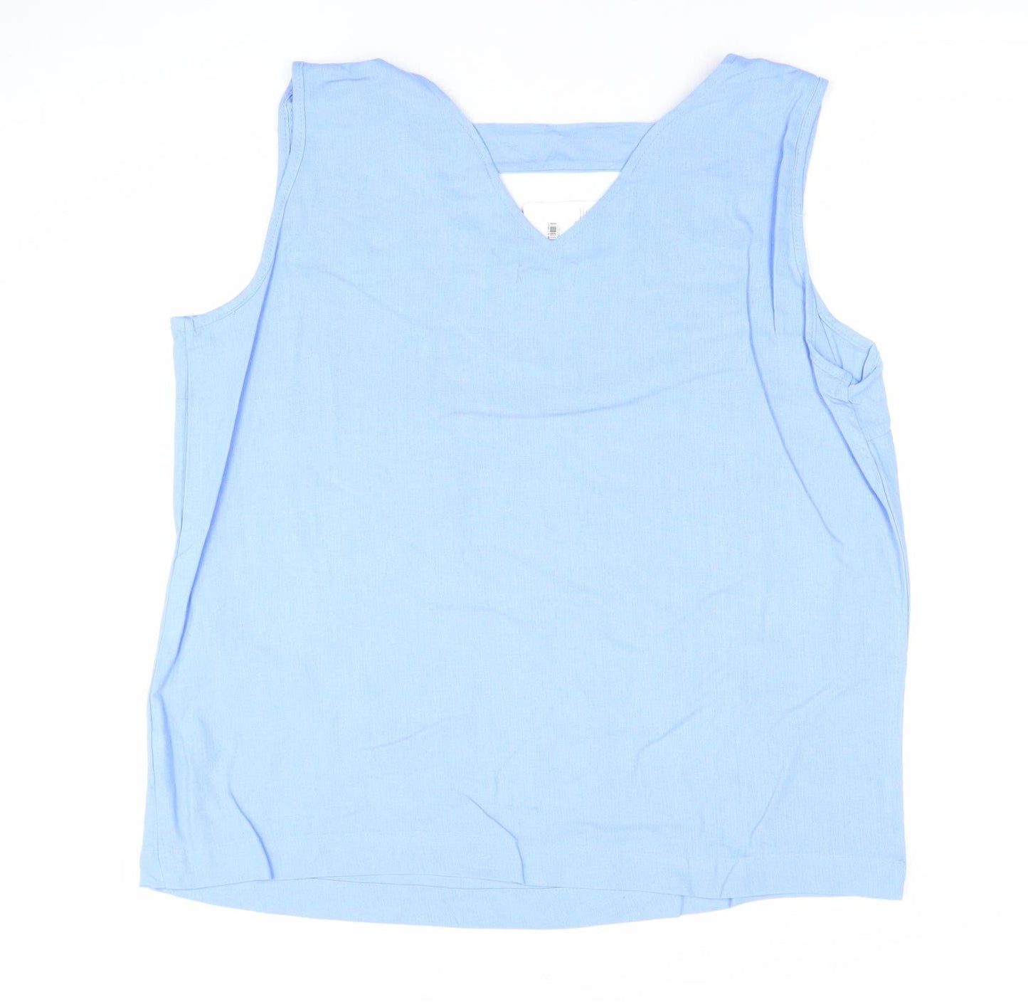 Charlottie West Women's Blue Linen Viscose Sleeveless Tank Top Size 12