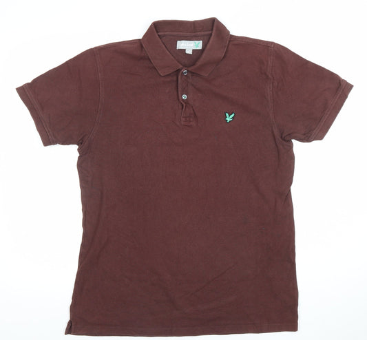 Lyle & Scott Men’s Brown Cotton Polo Shirt L Regular Fit Classic