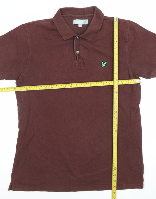 Lyle & Scott Men’s Brown Cotton Polo Shirt L Regular Fit Classic