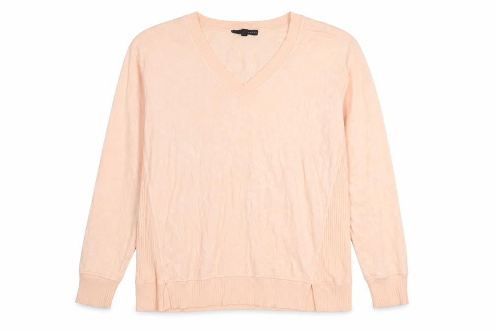 Lane + Delancey Women’s Beige V-Neck Pullover Jumper Size L