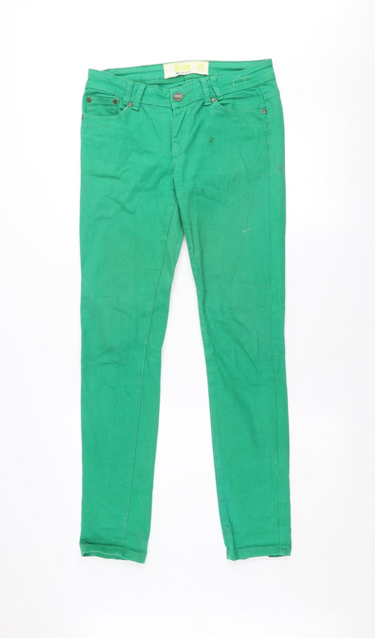 Dunnes Women Green Skinny Jeans Size 10 Stretch Denim